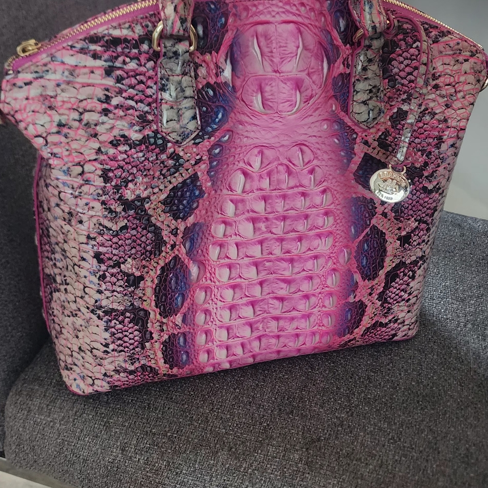 Pink Snake Print Women's Bag